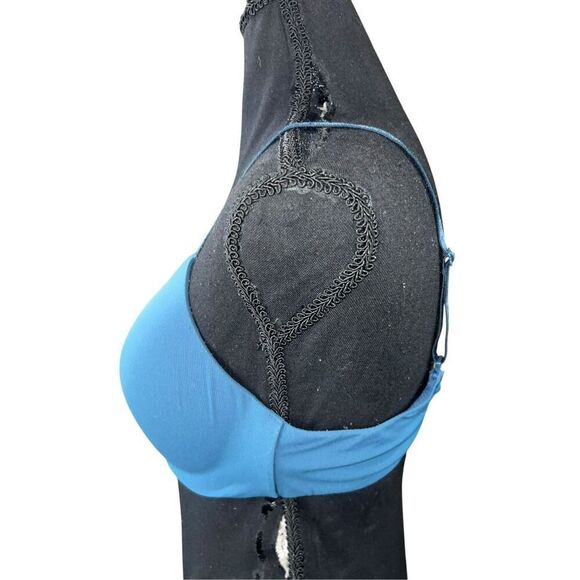 Victoria secrets 36D soft Tshirt lightly lined wireless blue bra - Picture 2 of 4